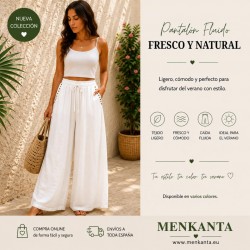 PANTALON LARGO TACHUELAS BOLSILLO 