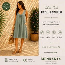 VESTIDO RUZA LISO SIN MANGA 