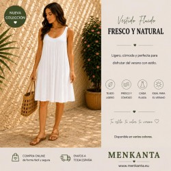 VESTIDO RUZA LISO SIN MANGA 