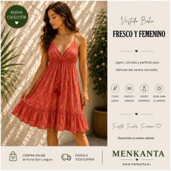 VESTIDO ETNICO INAYA CORTO TIRANTE CUELLO 