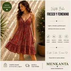 VESTIDO ETNICO INAYA CORTO TIRANTE CUELLO 