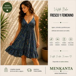 VESTIDO ETNICO INAYA CORTO TIRANTE CUELLO 