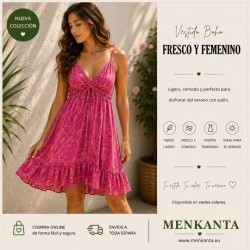 VESTIDO ETNICO INAYA CORTO TIRANTE CUELLO 