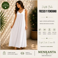 VESTIDO MADIHA LARGO SIN MANGA CUELLO PICO