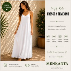 VESTIDO LARGO LISO TIRANTE FINO RASO PECHO