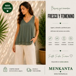BLUSA LISA INAYA SIN MANGA CUELLO V 
