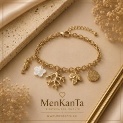 PULSERA ACERO DORADA MARINERA