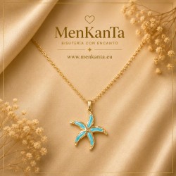 COLGANTE ESTRELLA Y ESMALTE DORADA VERDE