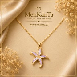 COLGANTE ESTRELLA Y ESMALTE DORADA PURPURA