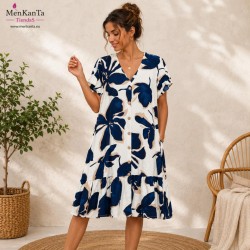 VESTIDO CAMISERO MIRKA MANGA CUELLO PICO