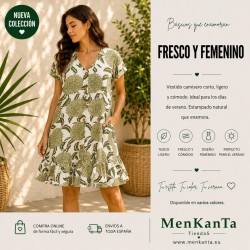 VESTIDO CAMISERO ANETA MANGA CUELLO PICO