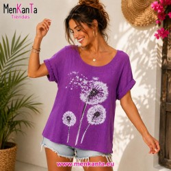 BLUSA FLOR BRILLO LISA