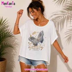 BLUSA MARIPOSA MANGA CORTA