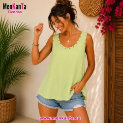 BLUSA LISA TACHUELAS TIRANTE ANCHO 