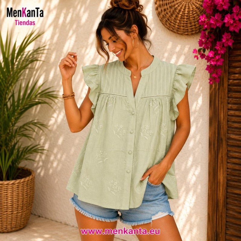 CAMISA MIRKA SIN MANGA 