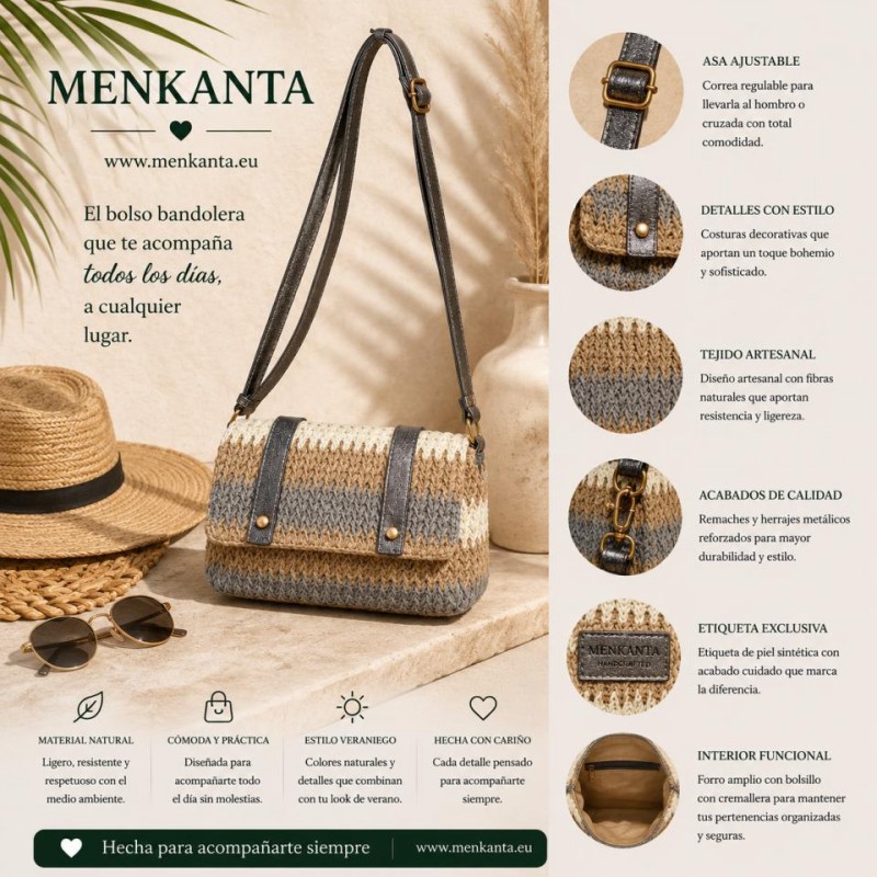 BOLSO BANDOLERA SOLAPA CORREA NEGRA