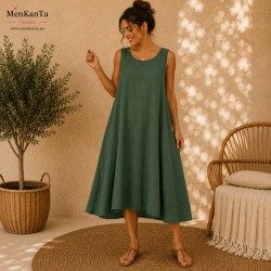 VESTIDO LUZ SIN MANGA Y BOLSILLO