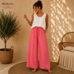 PANTALON T LINO LARGO CON CORDON 