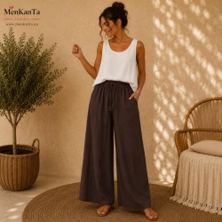 PANTALON T LINO LARGO CON CORDON 