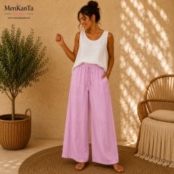 PANTALON T LINO LARGO CON CORDON 