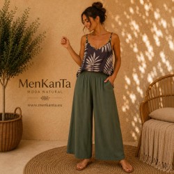 BLUSA HOJA PALMERA TIRANTE FINO