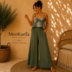 BLUSA HOJA PALMERA TIRANTE FINO