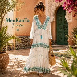 VESTIDO AHISA LARGO MANGA ANCHA