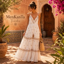  VESTIDO FAIZA LARGO TIRANTE FINO