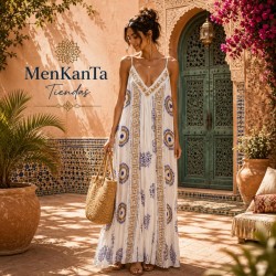  VESTIDO WAJIHA LARGO TIRANTE FINO