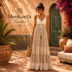  VESTIDO AFIFA LARGO TIRANTE FINO