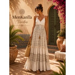  VESTIDO AFIFA LARGO TIRANTE FINO