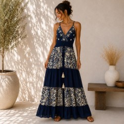 VESTIDO  SALMA LARGO TIRANTE FINO