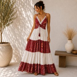 VESTIDO HUDA LARGO TIRANTE FINO 