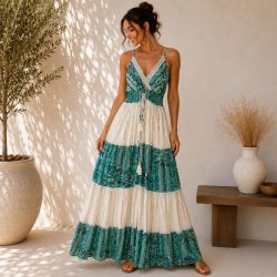 VESTIDO HUDA LARGO TIRANTE FINO 