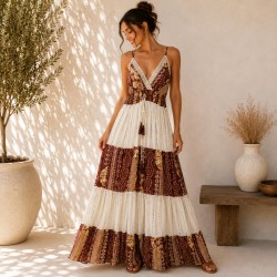 VESTIDO HUDA LARGO TIRANTE FINO 