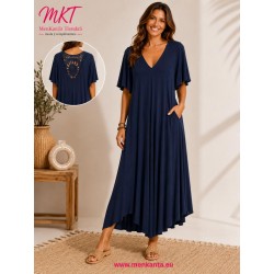VESTIDO ANCNO LISO MANGA CORTA 