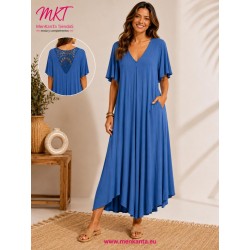 VESTIDO ANCNO LISO MANGA CORTA 