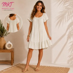 VESTIDO LISO ELASTICO MANGA CORTA