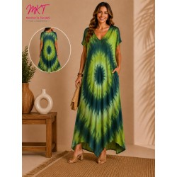 VESTIDO LOURDES BICOLOR MANGA CORTA 