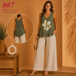 BLUSA MARGARITA GRANDE BRILO SIN MANGA
