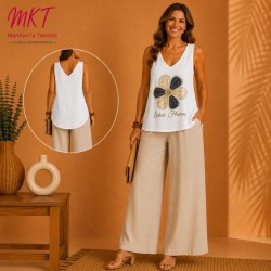 BLUSA MARGARITA GRANDE BRILO SIN MANGA