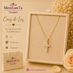 COLGANTE CRUZ CON PIEDRA PQ DORADA