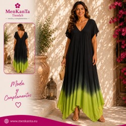 VESTIDO LOURDES BICOLOR ABAJO MANGA CORTA 
