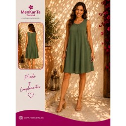 VESTIDO TACHUELA CUELLO LISO 