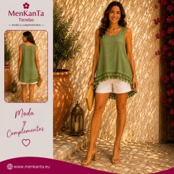 BLUSA LINO CON BORLONES ABAJO 