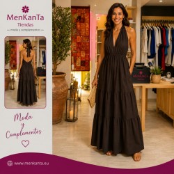 VESTIDO LARGO ELA ATADO CUELLO ESPALDA AL AIRE
