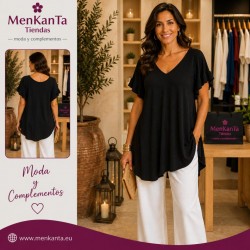 BLUSA LISA MANGA CORTA ANCHA