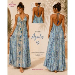 VESTIDO AZULIS LARGO ESPALDA AL AIRE