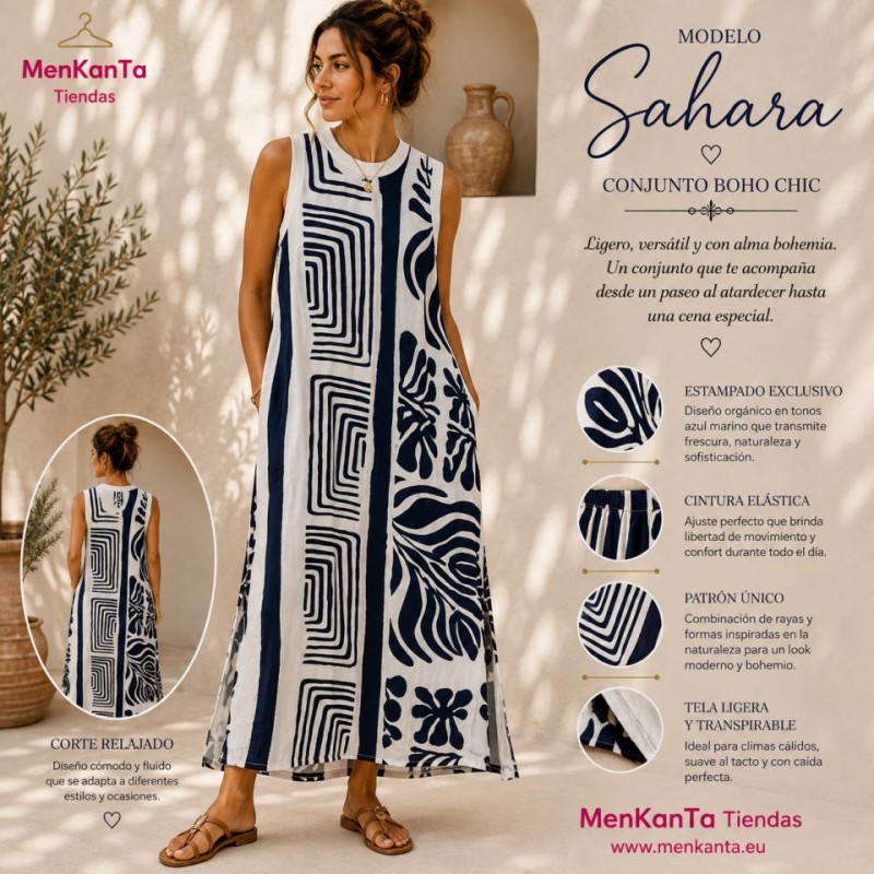 VESTIDO SAHARA LARGO SIN MANGA