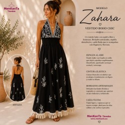 VESTIDO ZAHARA LARGO ESPALDA AL AIRE GOMA ATRAS